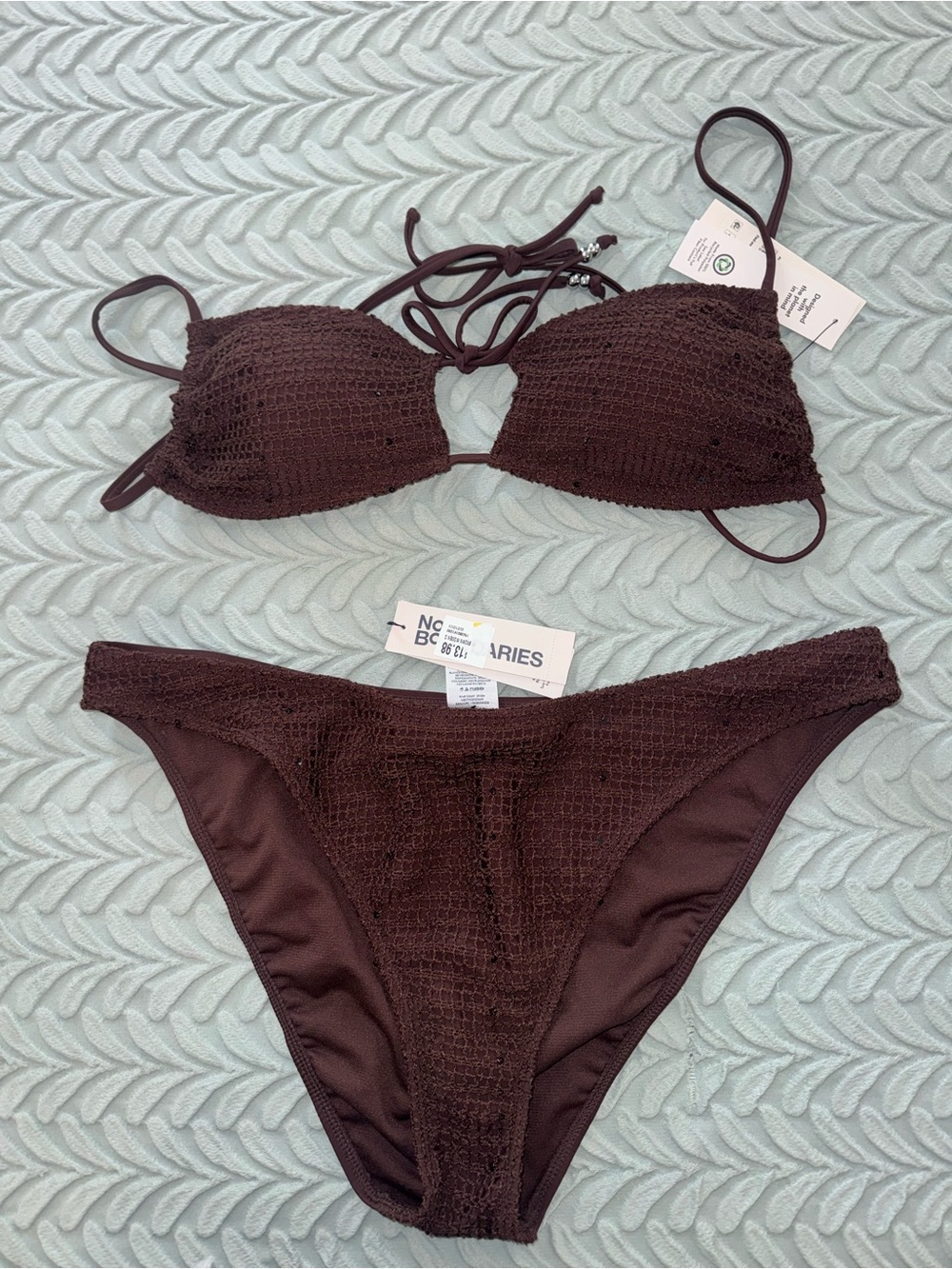 Chocolate Brown Crochet Bikini Set